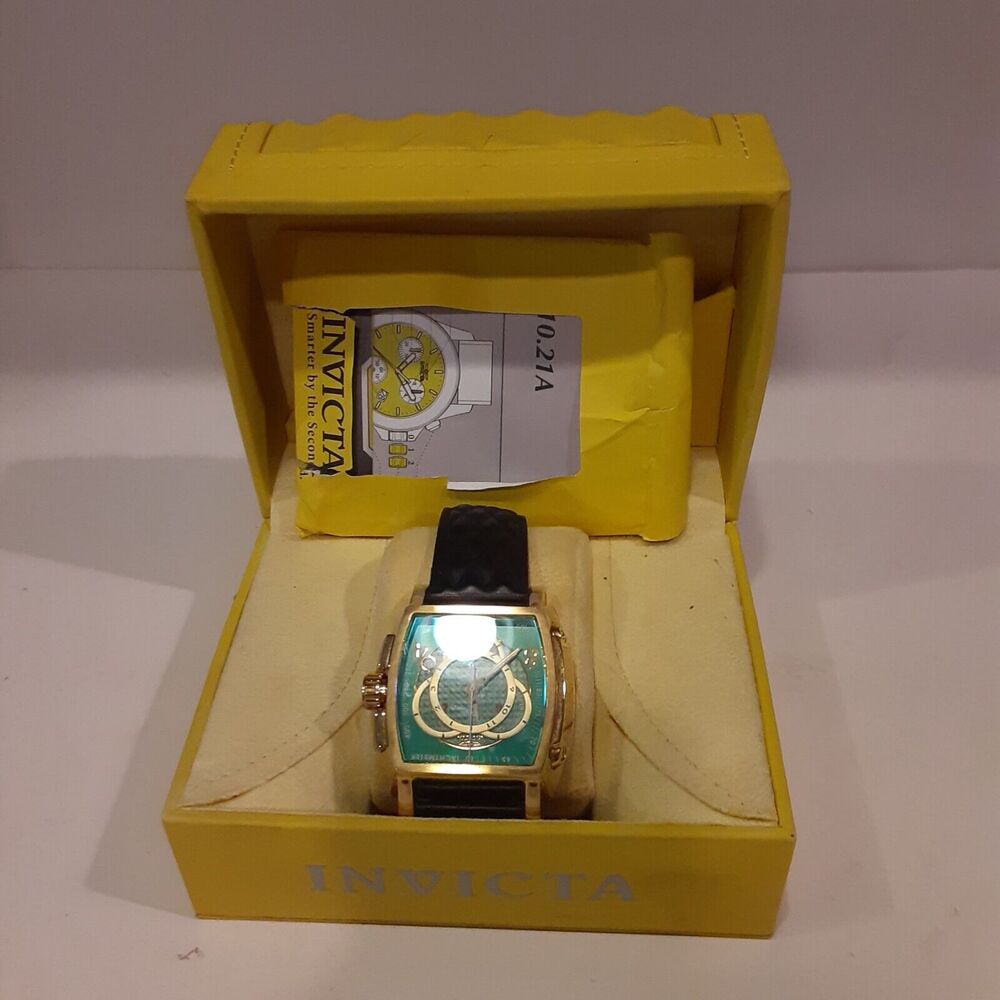 Invicta S1 Rally Watch Tachymeter Swiss made Chronograph Leather Band NOTE
